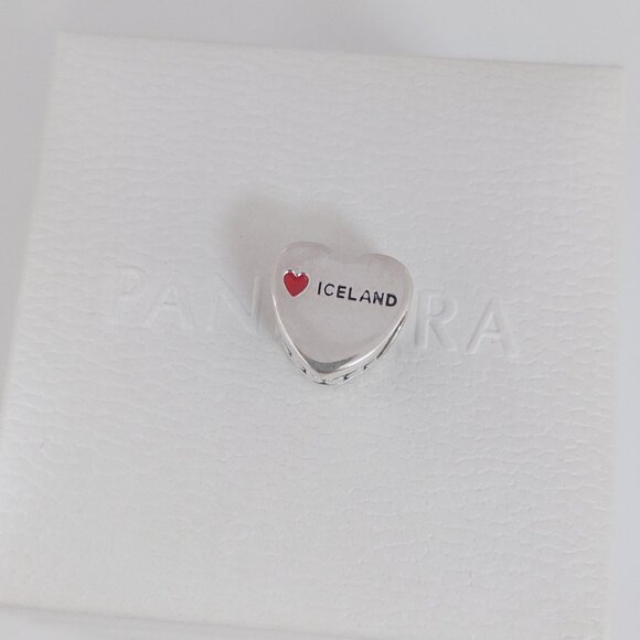 Pandora Iceland Flag Heart Charm Bead S925 Silver with box - Picture 6 of 9